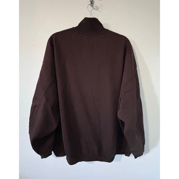 Skims Boyfriend Oversized 1/2 zip fleece pullover.Size 2XL Color Espresso - Picture 3 of 6